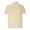 thumbnail image 3 of Shirts for Men Solid Color Turndown Collar Top Short Sleeve Neck Top/Shirt, 3 of 5