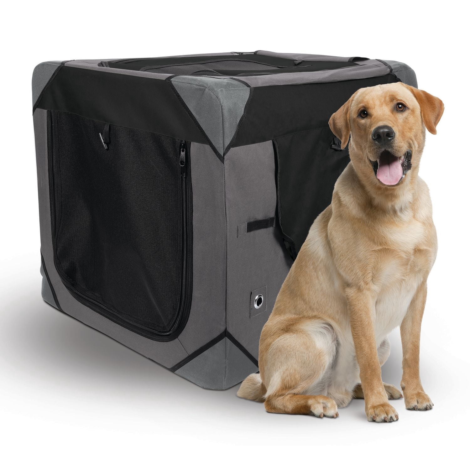 Zeus Deluxe Soft Dog Crate, Grey & Black, Extra Large - Walmart.ca