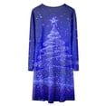 thumbnail image 5 of Splozh Robe Fille Noël Robe de Fille Imprimé de Noël Bal Fête Fête de Noël Robes de Fille Bleu,13-14 Ans, 5 of 5