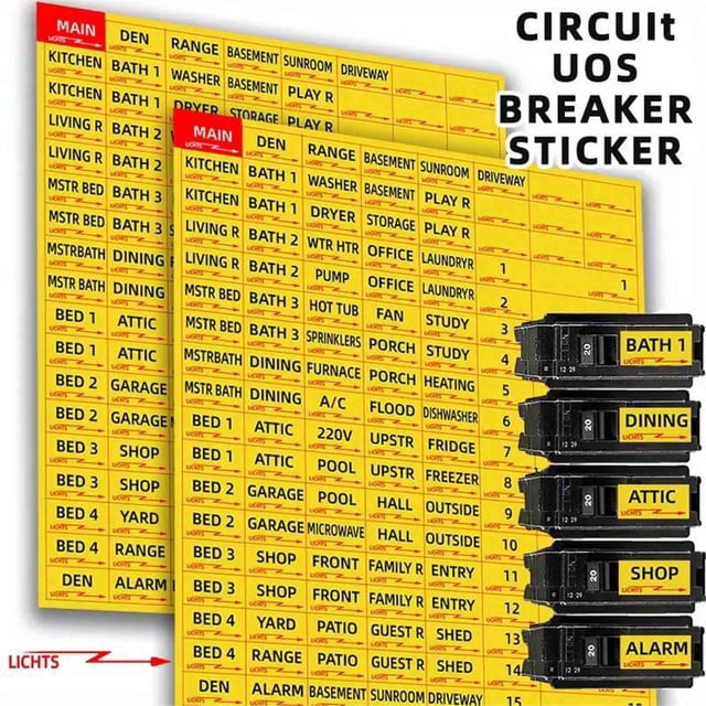 Circuit Breaker Label Stickers-Organize And Identify Your Electrical Panel Set Of 258