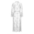 thumbnail image 4 of Long Sheer Boudoir Wedding Kimono Floor Length Lace Bridal Bath Robe Lingerie, 4 of 8