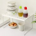 thumbnail image 1 of Oleegame 1PC Produce Storage Storage Rack White Wire Stacking Cabinet Shelf Stackable Foldable Stand Rack Desk Countertops Storage Holder Shelf Saving Shelf White, 1 of 6