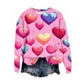 thumbnail image 3 of FMFYFH Chandails à Enfiler de la Saint-Valentin pour Femmes Grande Taille à Manches Longues Col Rond Chandails Décontractés T-Shirts Graphiques T-Shirts Basiques, 3 of 5