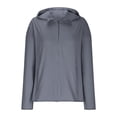 thumbnail image 4 of Moxiu Chandails de Soleil pour Femmes à Fermeture Éclair Complète UPF 50+ Protection Chandail à Capuchon de Pêche Léger à Manches Longues Écran Solaire Vestes de Randonnée en Plein Air 2025 Gris Foncé,L, 4 of 9