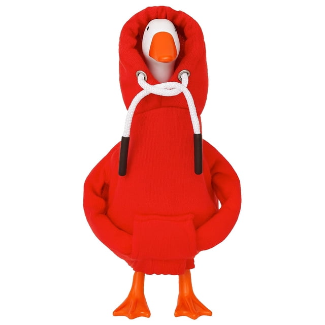 Magnetic Goose Statue with Key Clothes, Durable Mini Porch Goose Tabletop Decor Magnetic Accessory, Whimsical Desk Goose Outfits for Home Office Table Decor Gift