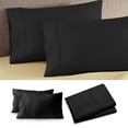 thumbnail image 2 of yulier 2Pcs Microfiber Queen Pillow Cases, Solid Color Super Soft Skin-friendly Cozy Pillowcases with Envelope Closure, Wrinkle, Fade and Stain Resistant Pillow Covers, 20x36, Black, 2 of 5