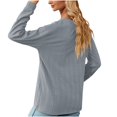 thumbnail image 4 of HKEJIAOI Tuniques pour Femmes Col Rond Uni Chemise Mi-Lourde Manches Longues, 4 of 5