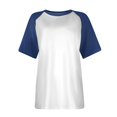 thumbnail image 4 of Timegard Womens Tops Summer Casual Color Block Drop Shoulder Short Sleeve Comfy Loose Blouse Top Tee, 4 of 5