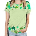 thumbnail image 1 of KIHOUT Nouveaux Arrivlas T-Shirts pour Femmes Fête de la Saint-Patrick, Mode Grande Taille Col Rond Manches Courtes T-Shirt Imprimé Vert, Taille P-5TG, 1 of 5