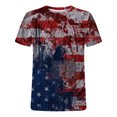 thumbnail image 3 of Mefallenssiah T-Shirt à Manches Courtes pour Homme Homme Décontracté Col Rond Populaire Impression Drapeau Numérique 3D Chandail Entraînement Physique Sport Manches Courtes T-Shirt Blouse Rose, 3 of 4