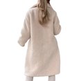 thumbnail image 2 of Innerwin Veste Sherpa à Manches Longues pour Femmes, Manteau Chaud en Polaire à Col Rabattu, Abricot 2TG, 2 of 3