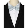 thumbnail image 3 of INSPIRE CHIC Men's Grids Patterned Solid Color Adjustable Pre-tied Bow Tie Silver Grey, 3 of 4