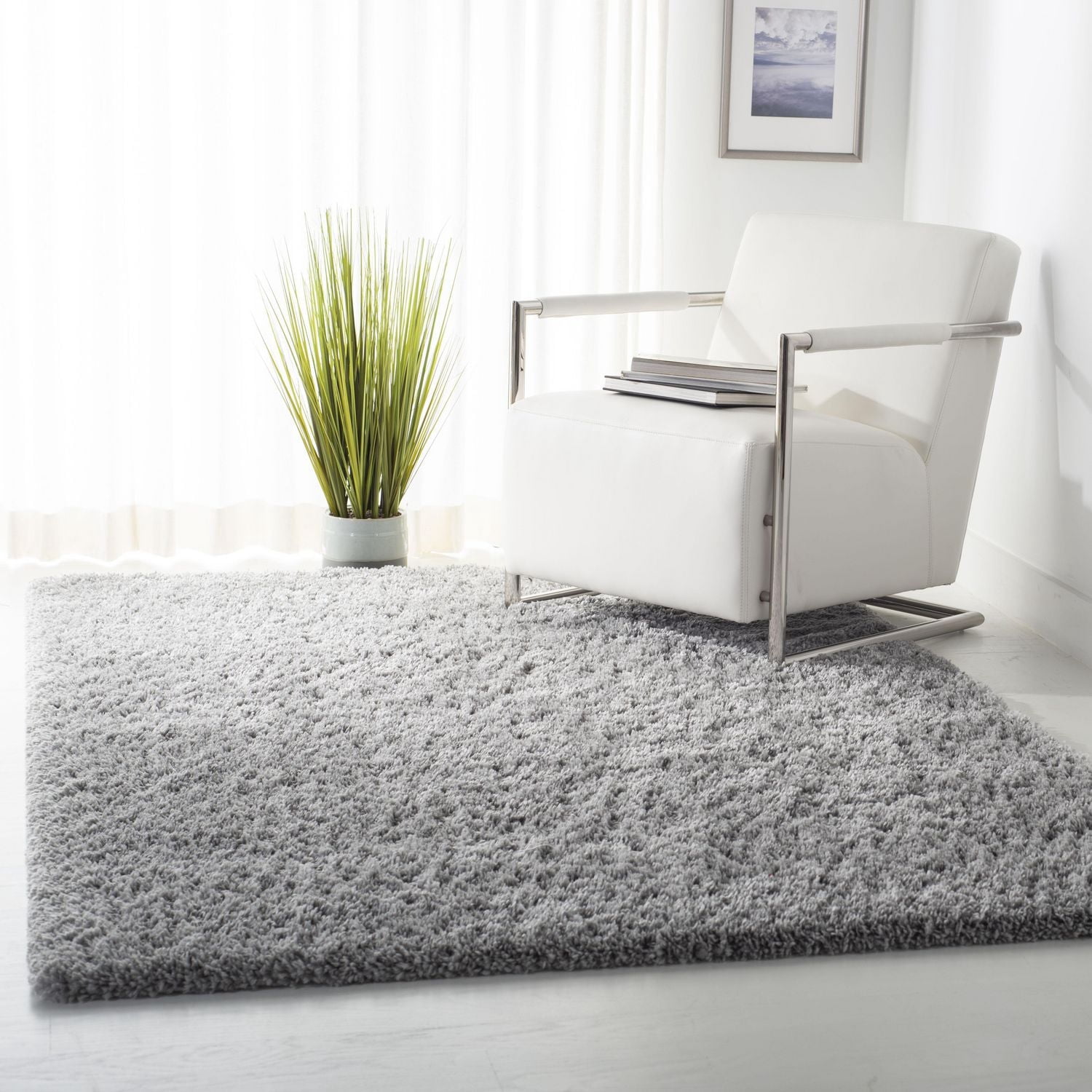 SAFAVIEH Fontana Jamie Solid Plush Shag Area Rug