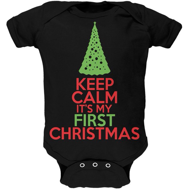 Reste Calme C'est Mon Premier Noël Cache-Couche Noir pour Bébé