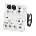 thumbnail image 4 of Bunblic 2 Channel Audio Mixer Audio Interface 48V Power Lightweight Mixing Professional for Karaoke Home Singing White, 4 of 8