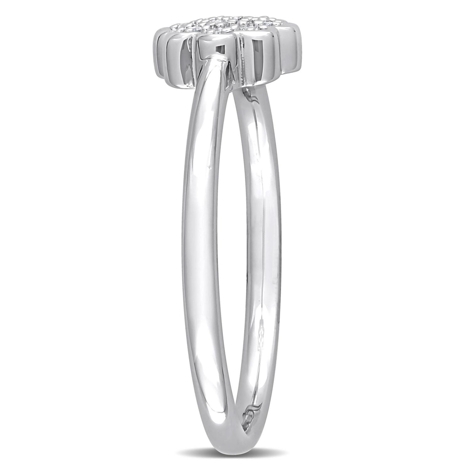 Bague florale de Miabella avec accents de diamants en argent sterling