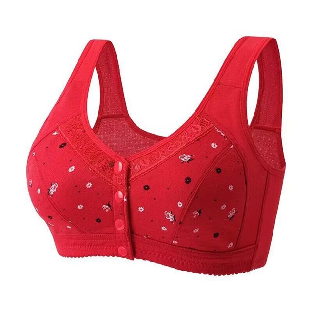 Timegard Bras for Women Plus Size Front Closure Wirefree Full-Coverage Comfortable Seniors Bralettes