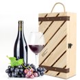 thumbnail image 2 of Gupbes Red Wine Box Wooden Slant Bar Wine Gift Box Pine Wood Wine Box With Handle For 2, 2 of 8