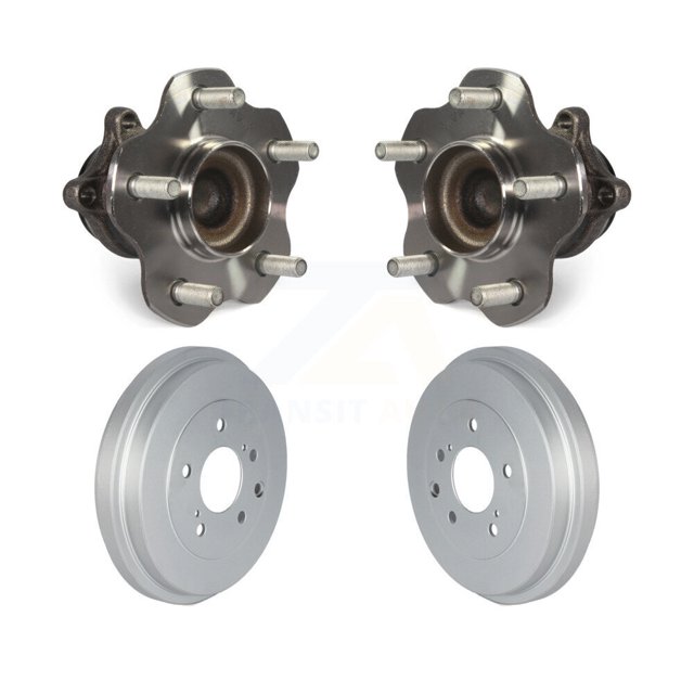 Transit Auto Rear Coated Brakes Drum and Wheel Hub Bearing Assembly Kit for Car 2013-2019 Nissan Sentra - Left Right Side (Driver Passenger) K7D-100102