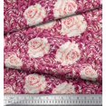 thumbnail image 2 of Soimoi Georgette Viscose Fabric Check & Roses Floral Decor Fabric Printed Yard 42 Inch Wide, 2 of 3
