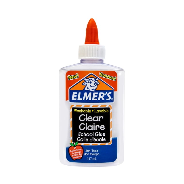 Elmer's Liquid School Glue, Clear, Washable, Great for Making Slime, 147 mL