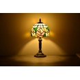 thumbnail image 2 of Tiffany Style Lamp Table Desk Lamp Rose Bedroom Bronze Stained-Glass 14.5'' Height Multi-Color, 2 of 4