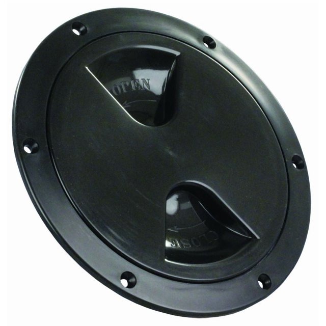 JR Access Door 31015 4.45 Inch Cutout Diameter; 5.12 Inch Outside Diameter; Black; ABS Plastic; Lockable; With Rubber Seal; Single