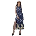 thumbnail image 1 of Moomaya Robe Longue Imprimée pour Femmes, Fente avant, Aguichant, Sans Manches, en Rayonne, Robe de Mariage, 1 of 4