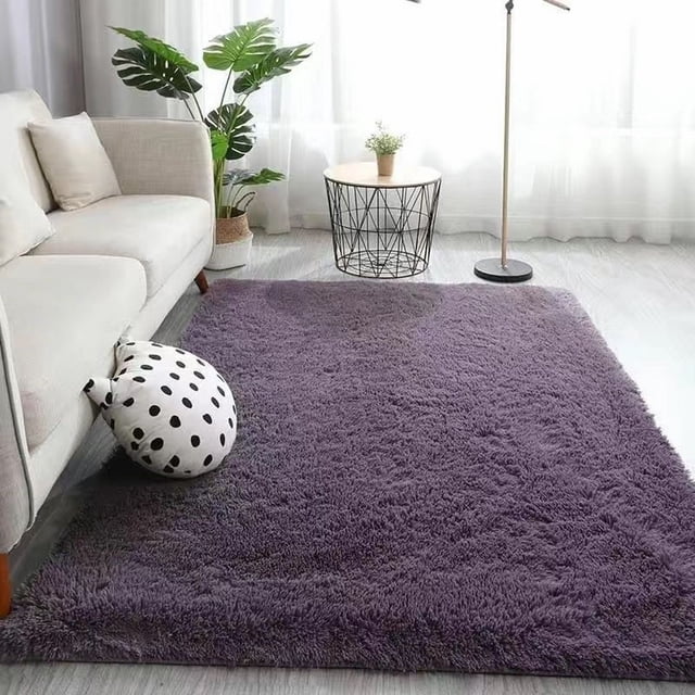 Cozival Shaggy Area Rug, Microfiber Shaggy Area Rug - Non-Slip Fuzzy Floor Mat for Bedroom/Living Room, Machine Washable Soft Carpet in Grey (60X90Cm), Non-Slip Floor Mat, A