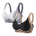 thumbnail image 1 of Yuyuzo 2PC Bras for Women Wireless Supportive Seamless Push-Up Bra Color Block Soft Everyday Bras, 1 of 2