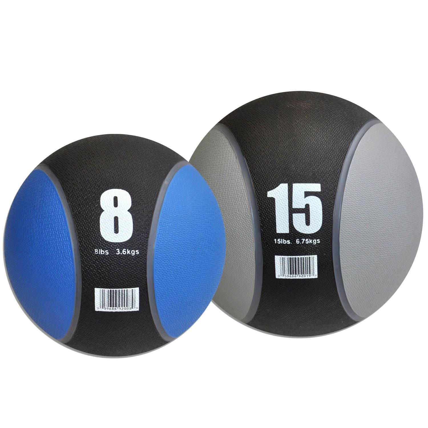 Ensemble de ballons médicinaux en caoutchouc Iron Body Fitness Deluxe, 8 lb et 15 lb