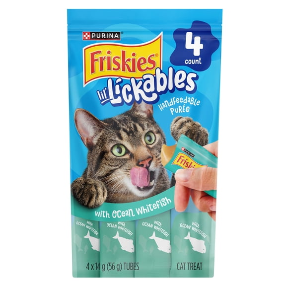 Purina Friskies Lil' Lickables Ocean Whitefish, Cat Treats, 14 g x 4