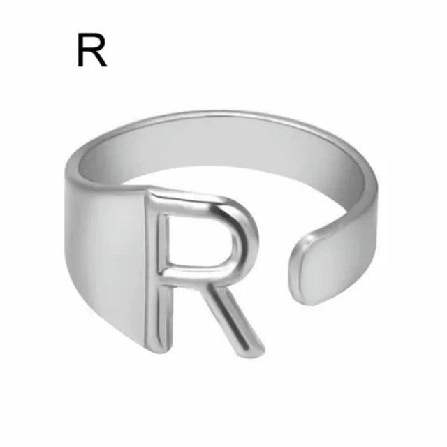CUITING Fashion Adjustable Initial Alphabet Letter A-Z Ring Finger Rings Women Jewellery-Silver C