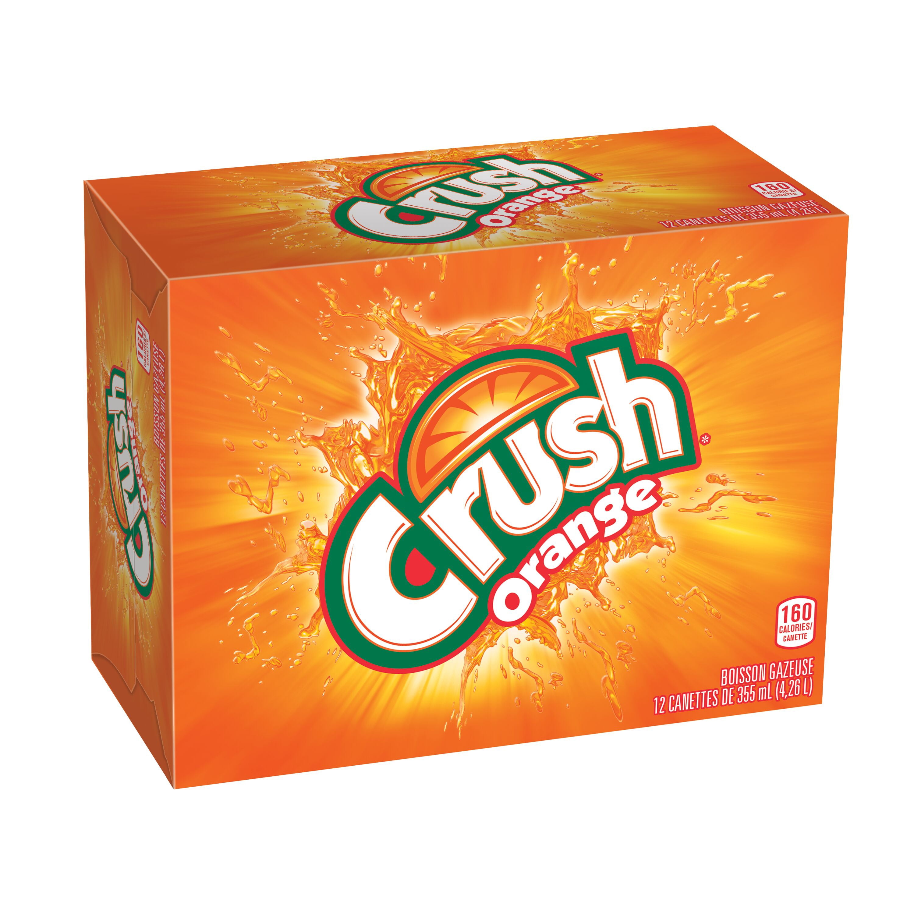Crush orange boisson gazeuse 12 x 355 mL, canettes