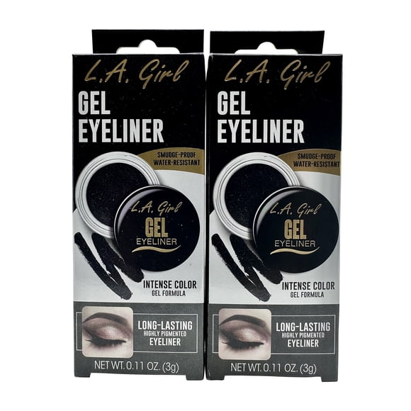 L.A. Girl Gel Eyeliner Black Cosmic Shimmer 0.11 OZ Set of 2