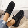 thumbnail image 4 of Chaussures de Course Femme Bout Rond à Lacets à Enfiler Semelle Épaisse Talon Compensé Mocassins Uni, 4 of 9