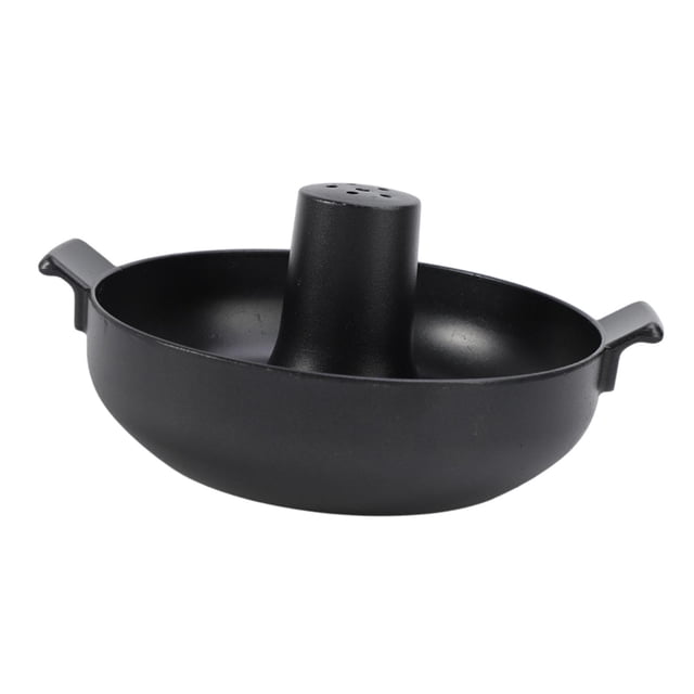 DOLITY Plat à Gaz pour Hotpot à l'Agneau de Pékin, Anti-Frottement, pour Maison, Traiteur Commercial, Restaurant, Noir