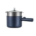 thumbnail image 2 of Electric Multi-Purpose Hot Pot with Steamer Non-Stick Adjustable Temperature Cooking Pan, electric hot pot, multi-purpose cooker,Dark Blue,1PC, 2 of 10