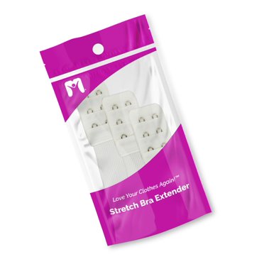 More of Me to Love Rallonge de Soutien-Gorge Élastique Extensible, 2 Crochets, Blanc (Lot de 3)