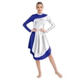 thumbnail image 3 of RUNQHUI Robe de Danse Or Métallique pour Femmes, Jupe de Culte Bleue TG, 3 of 7