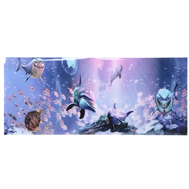 Affiche de Fond Peinture Décorative PVC Autocollant Paysage Image pour Aquarium Poissons Réservoir122x50cm