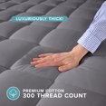 thumbnail image 2 of Bare Home Mattress Pad - Breathable Cotton Top - 21" Deep Pocket - Queen, Gray, 2 of 9