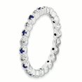 thumbnail image 3 of Bague en Argent Sterling Stackable Expressions Cr. Saphir & Diamant Taille 10, 3 of 3