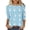 Light Blue, variant on lcziwo Easter Shirt Tshirts for Women 2025 Fashion 3D Bunny Rabbit Graphic Tees Shirts Loose Casual Round Neck 3/4 Length Sleeve Holiday Tops,Yellow,L