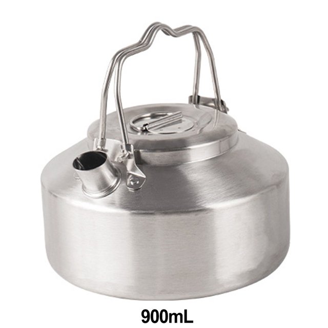Bouilloire de Camping Extérieure 1L Bouilloire en Acier Inoxydable 304 Cafetière Portable