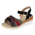 thumbnail image 1 of IUJSOY Womens Platform Wedge Sandals Open Toe Bowknot Espadrilles Buckle Ankle Strap Summer Shoes, 1 of 8