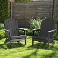 thumbnail image 4 of Gymax Lot de 4 Chaises Adirondack Pliantes pour Patio, Résistantes aux Intempéries, avec Porte-Gobelet, Cour, Gris, 4 of 9