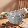 thumbnail image 2 of Sentmoon Soup Bowls Ceramic Bowl 1800ML Ceramic Soup Bowl with Lid Pumpkin Shape Large Soup Bowl for Home Use,for Serving Noodles, Stews, and Soups, Stylish and Functional Kitchen Tableware, 2 of 7