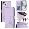 thumbnail image 2 of iPhone 15 Plus Case ,Cat PU Leather Crossbody Lanyard Strap RFID Magnetic Wallet Compatible with iPhone 15 Plus Cover, 2 of 5