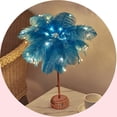 thumbnail image 4 of UsRHHA Feather Table Lamp Battery Operated LED, Bedside Night Light for Bedroom Living Room Party Wedding Centerpiece, Decorative Ambient Lamp, 4 of 7